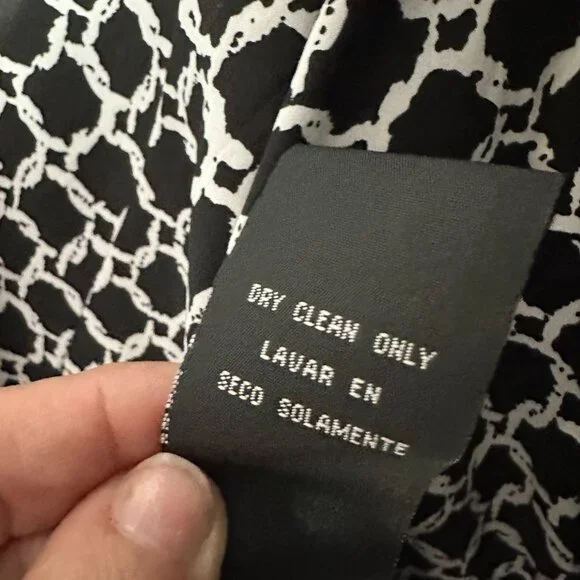 Black Cropped Open Front Blazer Pattern Lining Officecore Quiet Luxury 80's - Picture 6 of 7